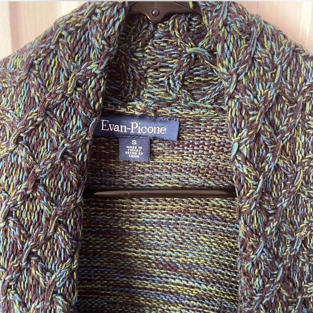 Evan Picone Knit Open Front Sweater Cardigan Size S - Picture 2 of 8